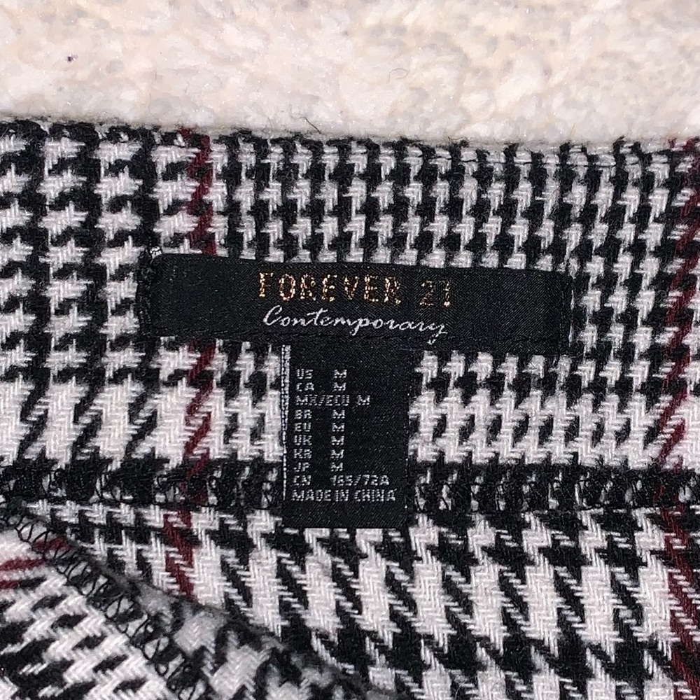 Forever21 Women’s Houndstooth Black White Bow Mini Skirt Size Medium - Picture 4 of 5